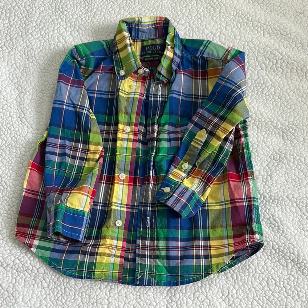 Polo by Ralph Lauren Red and Blue Button Down Shirt